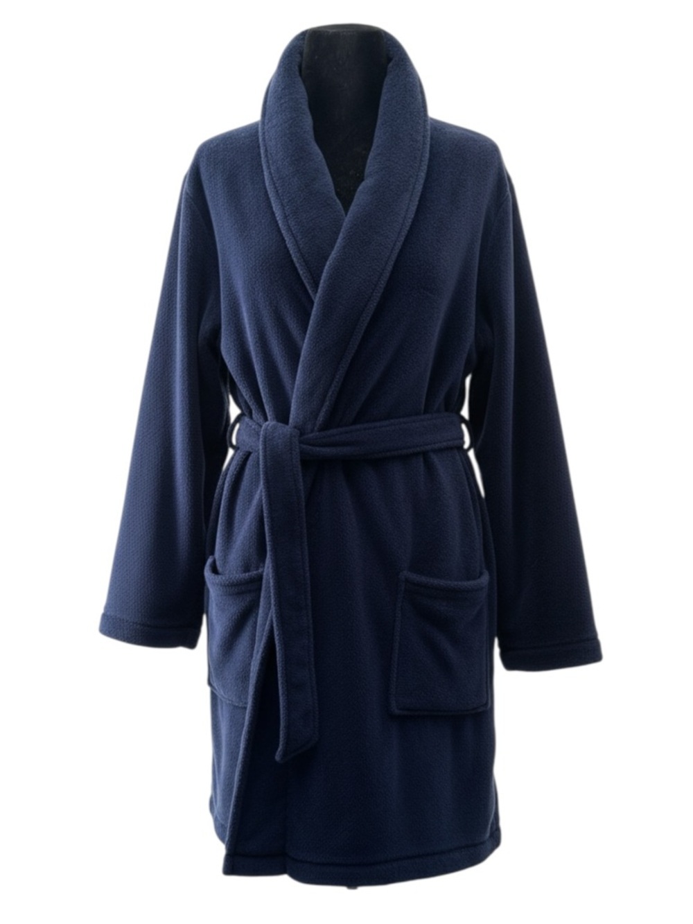 Joe Fresh Women’s Navy Blue Fleece Bath Robe with Shawl Collar Size Small